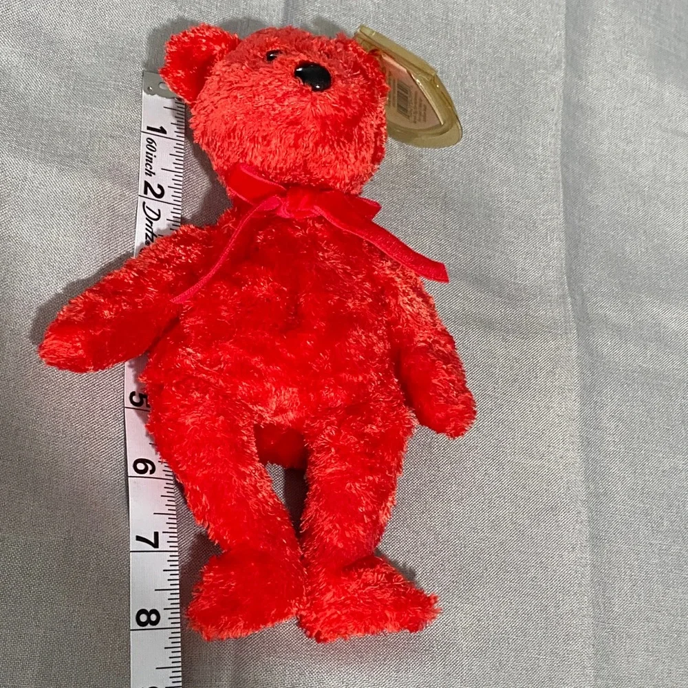 2001 Ty Beanie Baby Cizzle The Vibrant Red Bear Teddy Bear